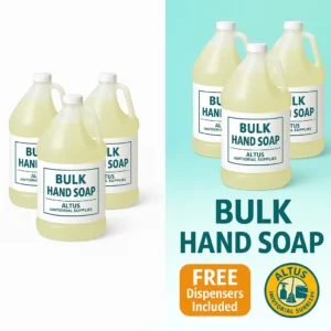 Bulk Hand Soap – Cost-effective, gentle, and effective formula for schools, offices, restaurants, and healthcare facilities in Sweetwater, Texas. Available in gallon and bulk refill options with free dispensers included.