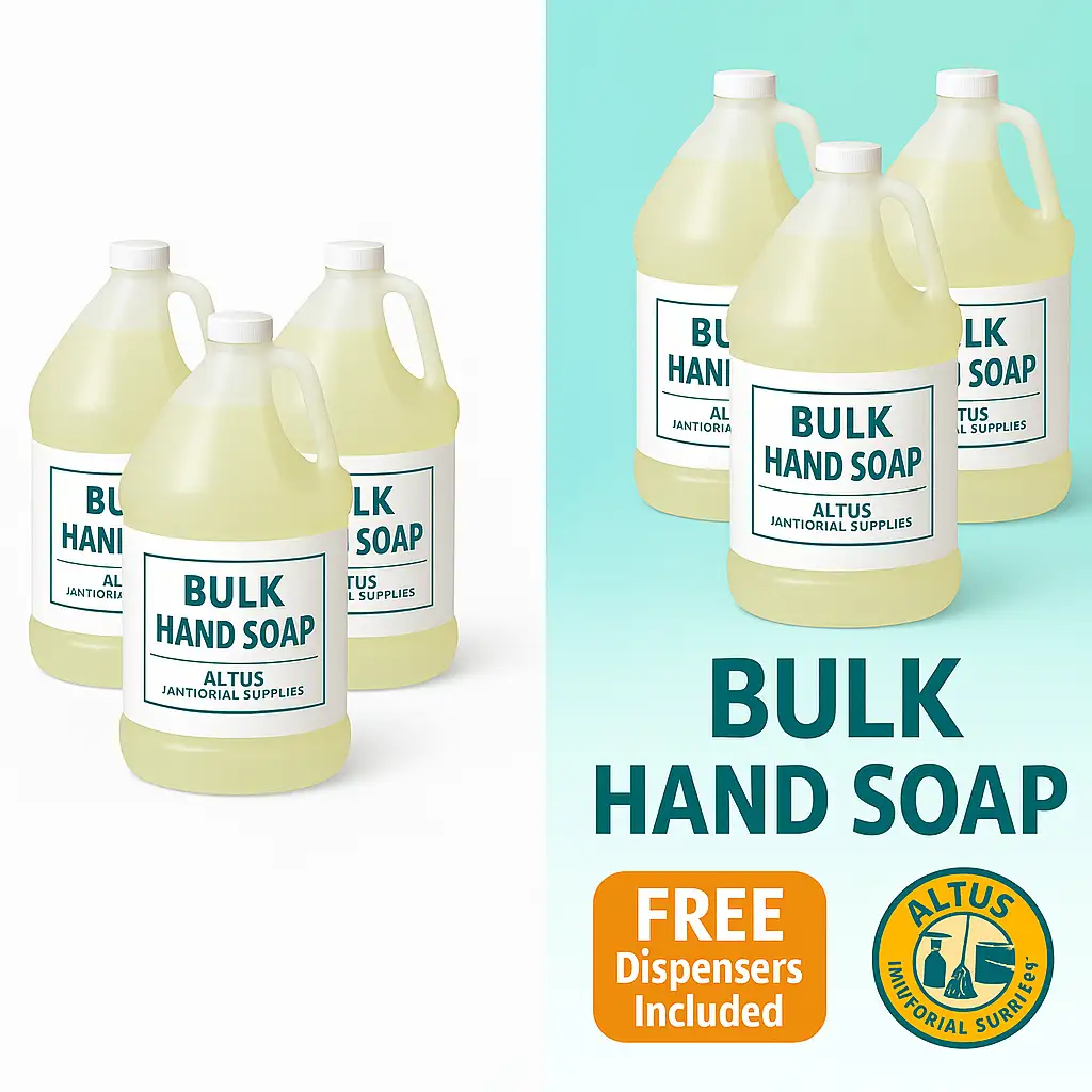 Bulk Hand Soap – Cost-effective, gentle, and effective formula for schools, offices, restaurants, and healthcare facilities in Sweetwater, Texas. Available in gallon and bulk refill options with free dispensers included.