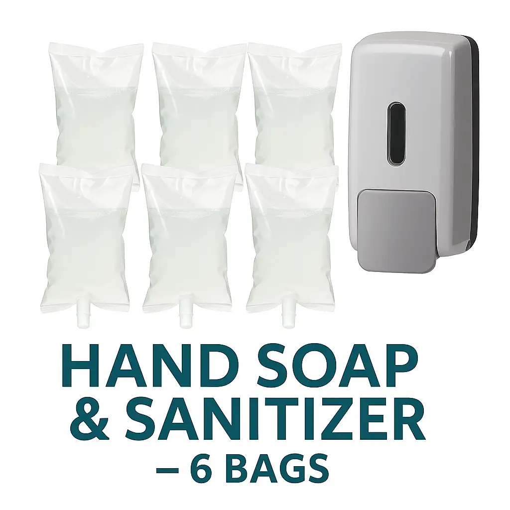 Hand Soap & Sanitizer for Dispensers – 6 Bags